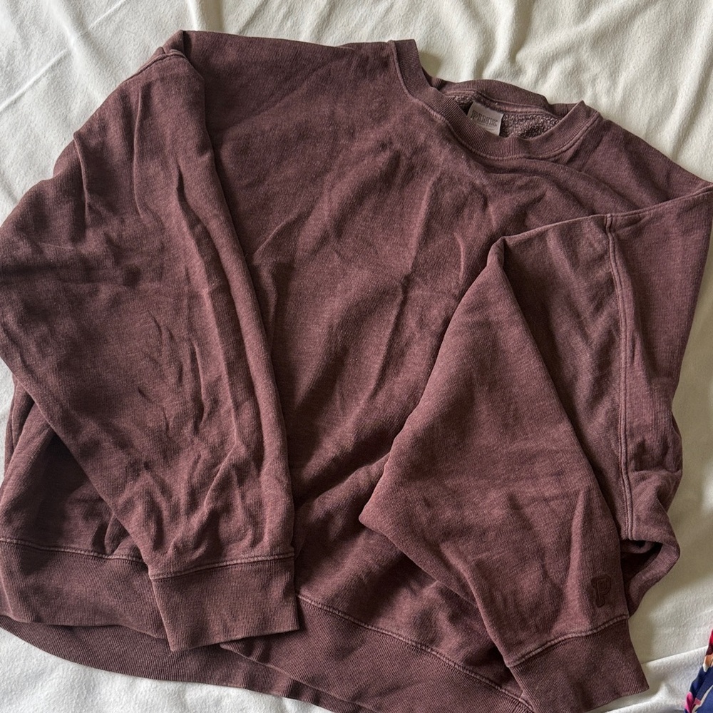 Maroon Oversized Crewneck | VS Pink size small